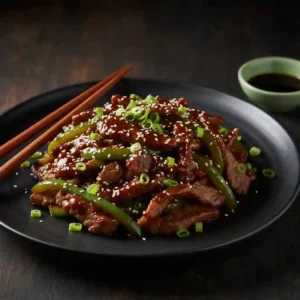 Beef with Green Pepper in Black Bean Sauce