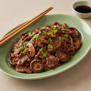 Beef with Mushroom & Oyster Sauce