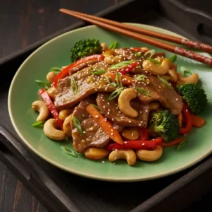 Roast Lamb Cashew Nuts in Yellow Beans Sauce