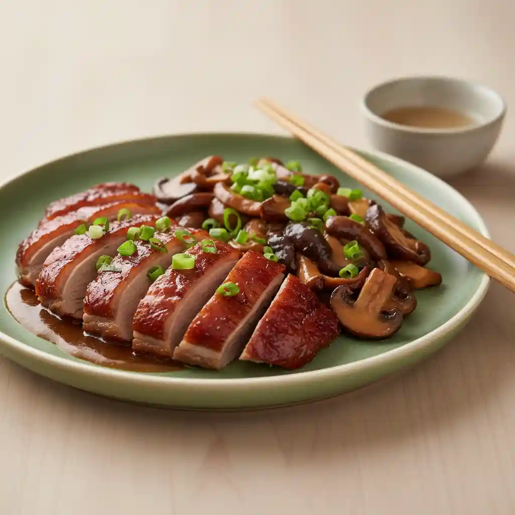 Roast Duck with Mushroom in Sauce