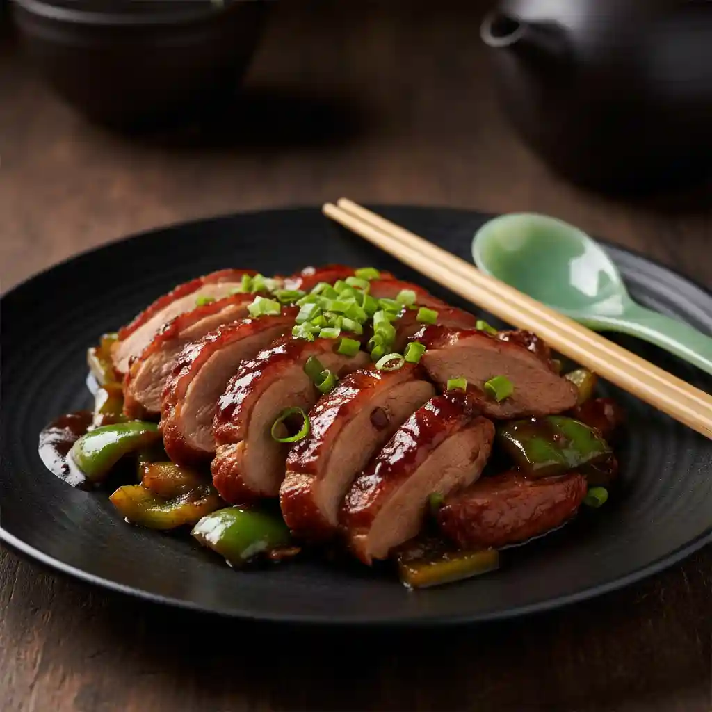 Roast Duck with Green Pepper in Black Bean Sauce