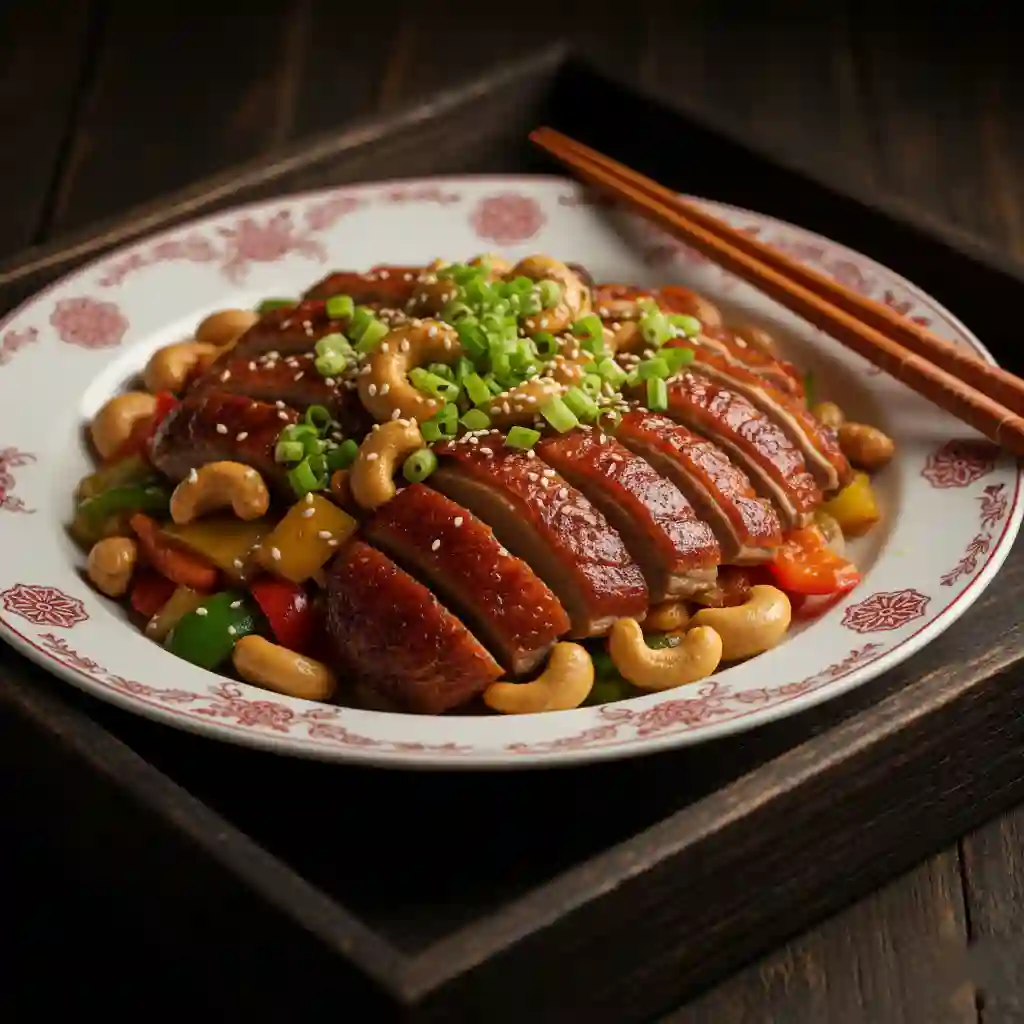 Roast Duck with Cashew Nuts in Yellow Bean Sauce