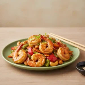 King Prawn with Cashew Nuts in Yellow Beans Sauce