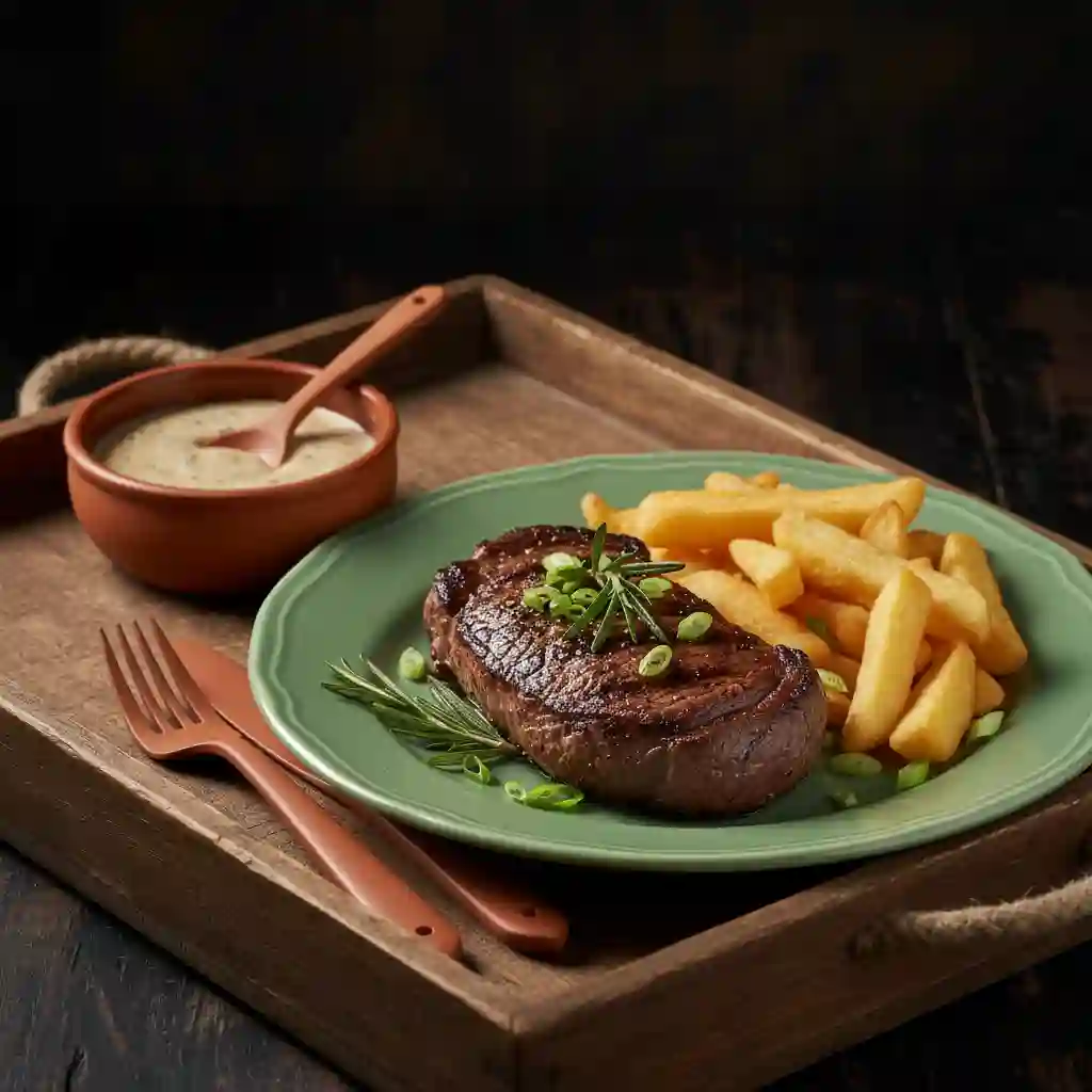 Lamb Sirloin Steak & Chips