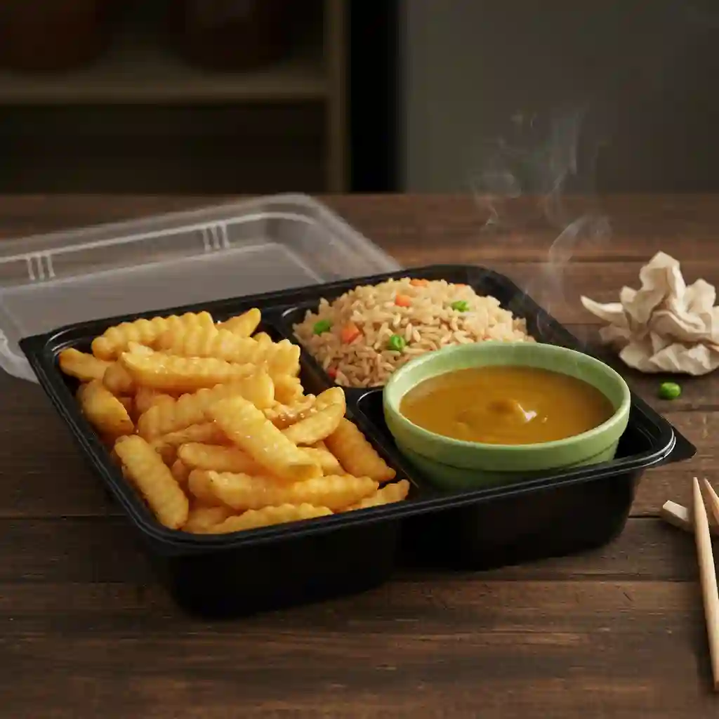 3 in 1 Box (Chips, Egg Fried Rice & Curry Sauce)