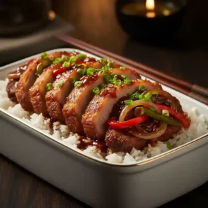 Roast Lamb in Black Beans with Rice