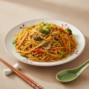Vegetarian Singapore Rice Noodles